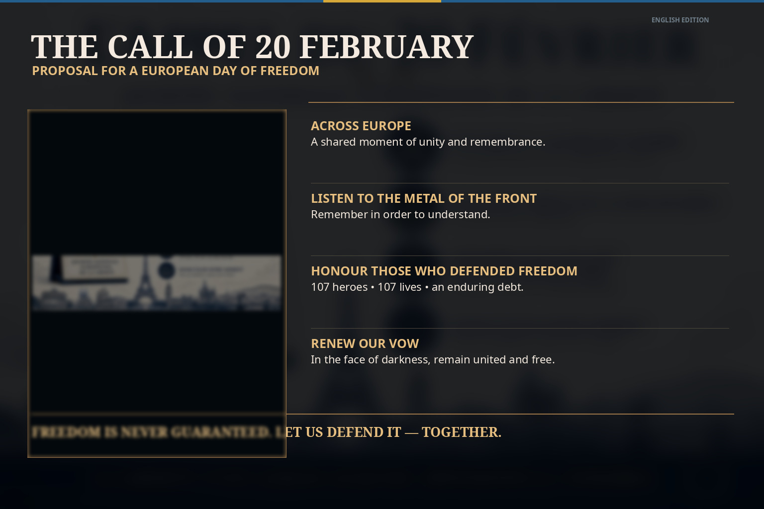 The call of 20 February — proposal for a European Day of Freedom