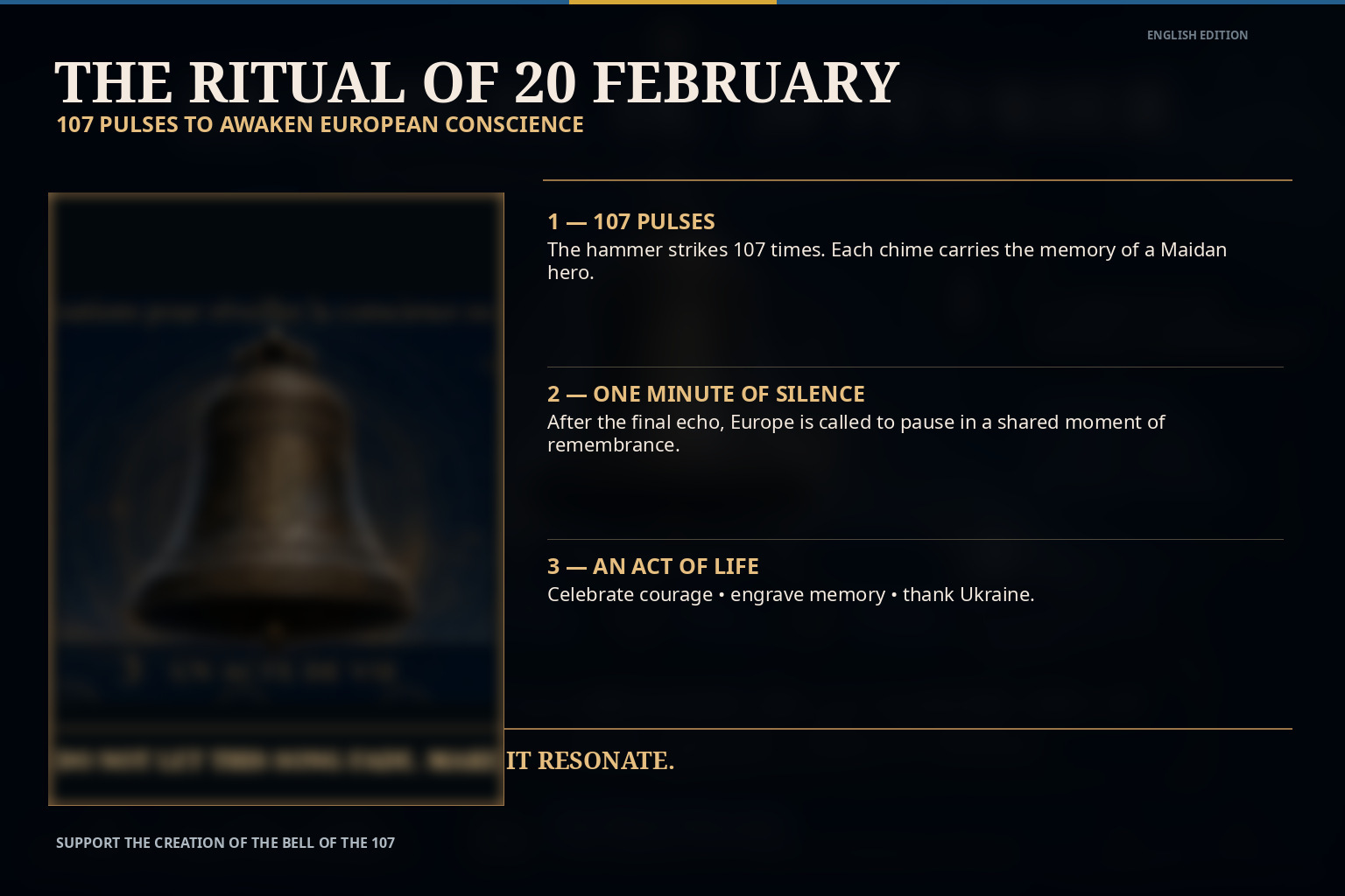 The ritual of 20 February — 107 strikes and one minute of silence